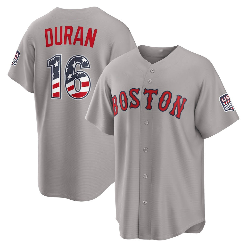 Baseball Jersey | Boston Red Sox #16 Jarren Duran USA 250 Fourth of July Road Stadium Jersey - Gray Puhics - image 1