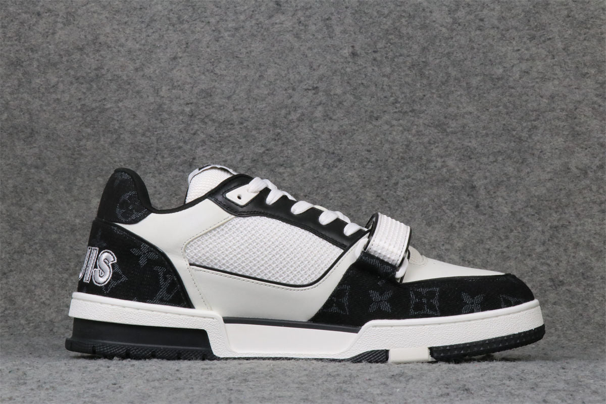 LV Trainer Low Sneakers 'Velcro Strap - Black Monogram Denim' - product view 2