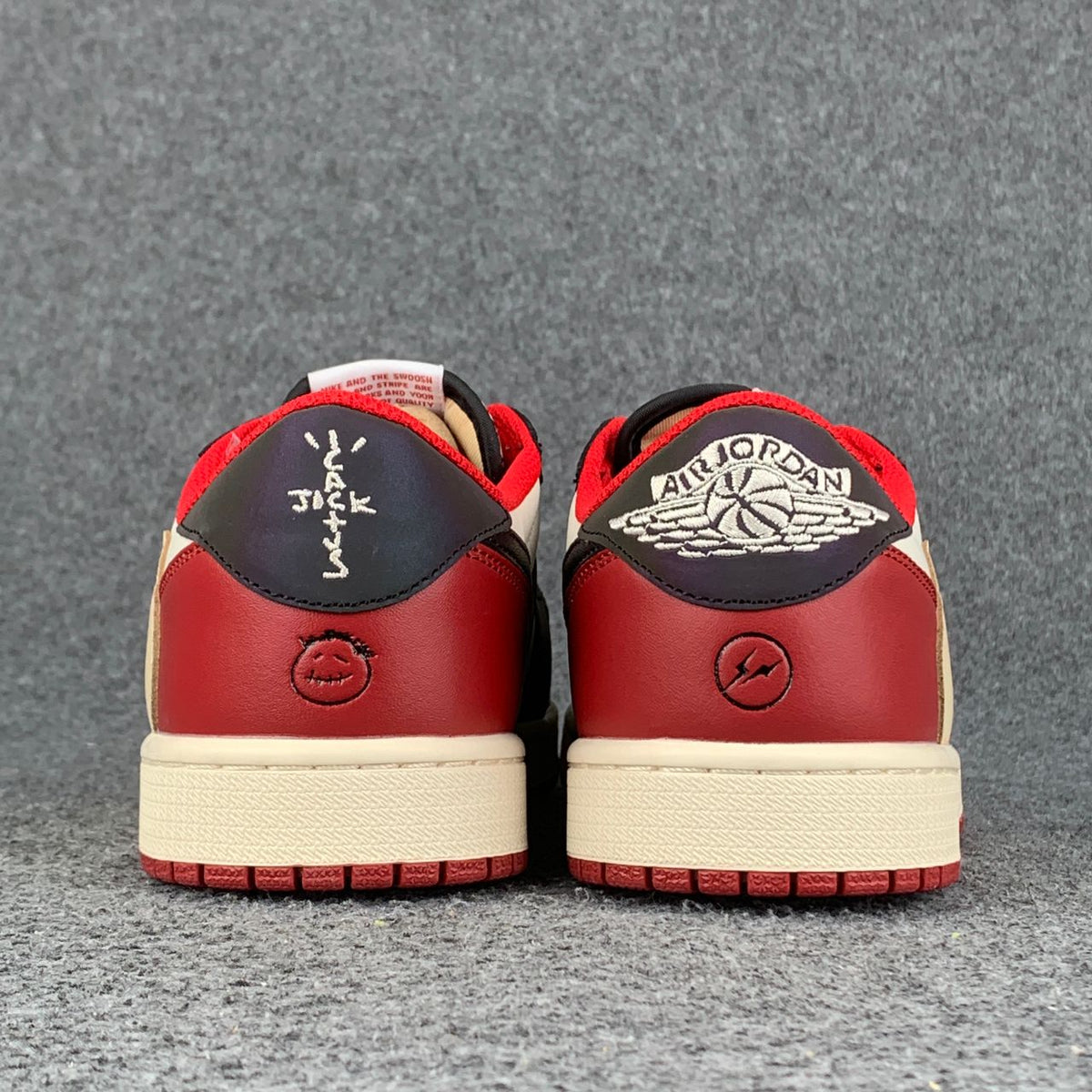 (CUSTOM) Air JORDAN 1 LOW Sneakers 'BLACK RED' - product view 6