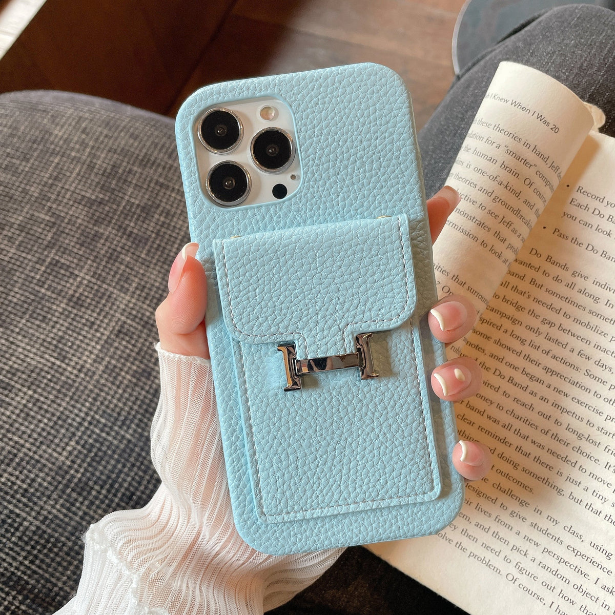 H Card Holder Leather iPhone Case - product view 5