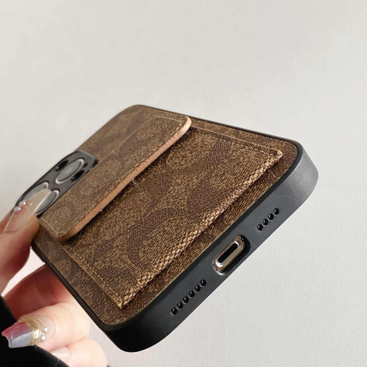Classic iPhone Case With Wallet Light Brown-HP240513 - product view 5