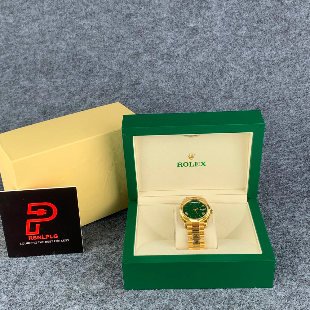 Yellow Gold & Green 40MM Watch - product view 1