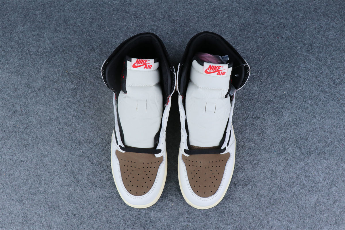 Custom Travis Scott x Air Jordan 1 Retro High OG Sneakers 'Reverse Mocha' - product view 12