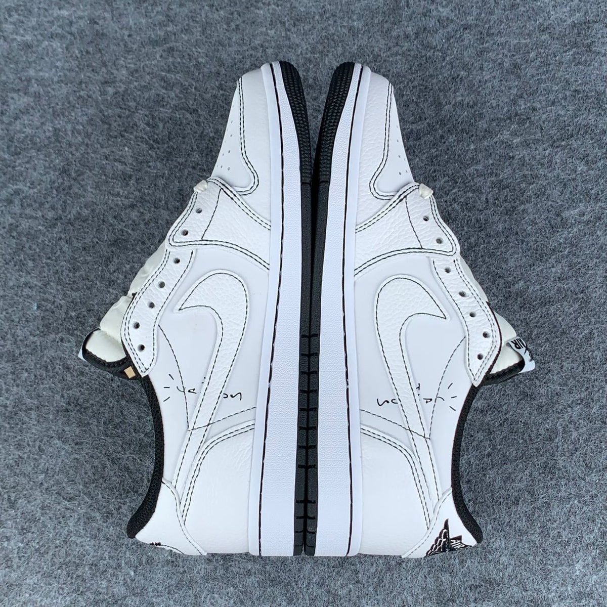 Custom Travis Scott x Air Jordan 1 Low "Phantom Stitch" Sneakers - product view 4