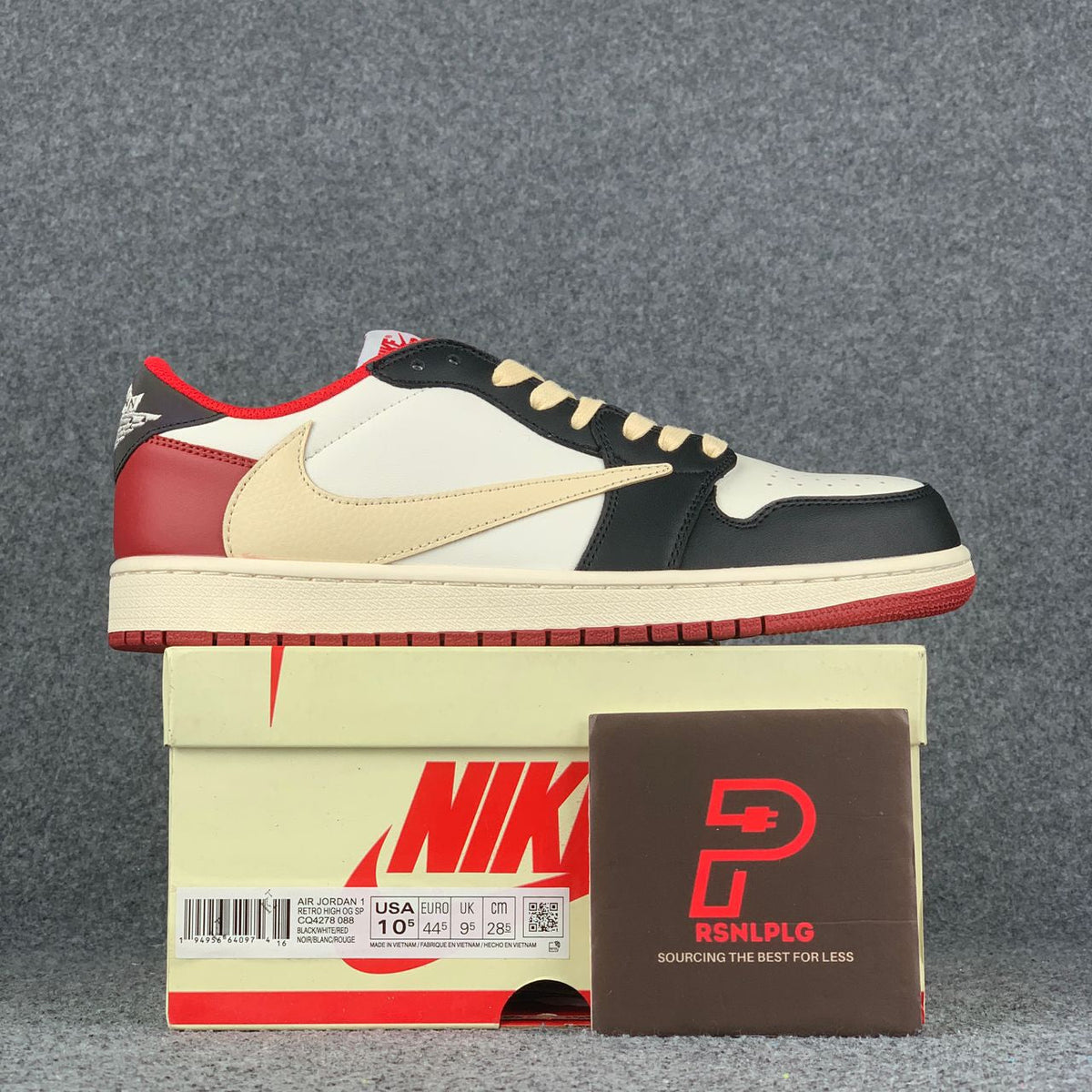 (CUSTOM) Air JORDAN 1 LOW Sneakers 'BLACK RED' - product view 1