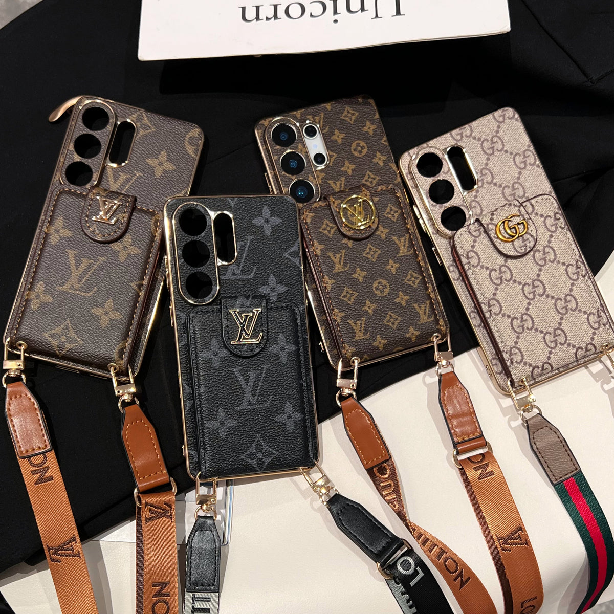 Monogram Crossbody Phone Case with Card Pocket and Shoulder Strap - product view 7