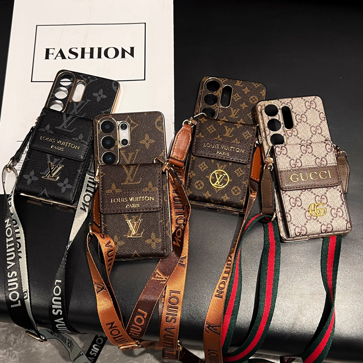 Advanced Leather Samsung Phone Case with Wallet and Strap - product view 16