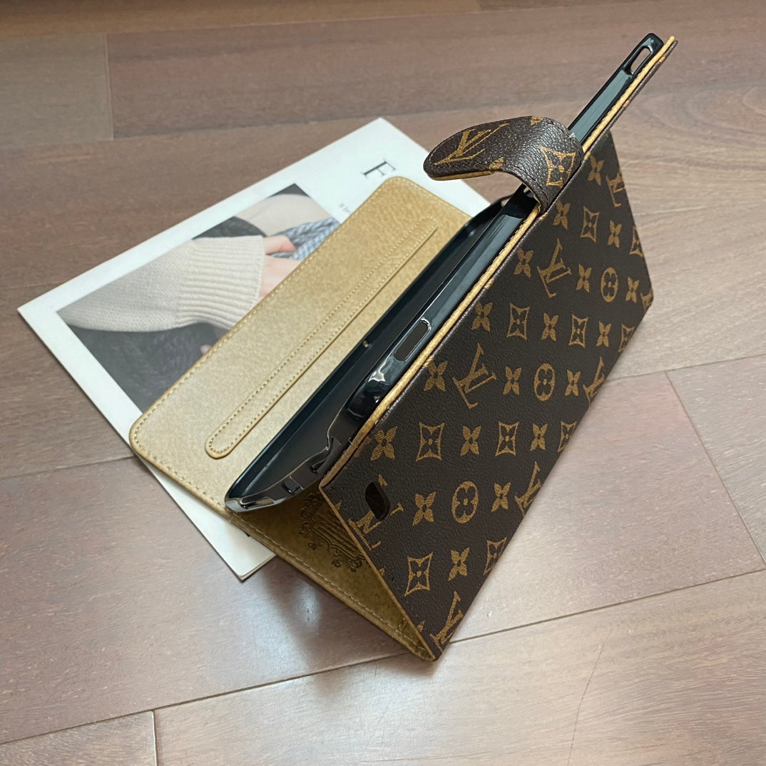 Elegant Monogram Canvas Flip Cover Apple iPad Protective Leather - product view 16