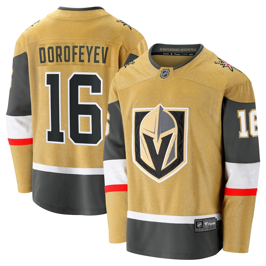 Men's Vegas Golden Knights Pavel Dorofeyev Fanatics Gold Premier Breakaway Player Jersey