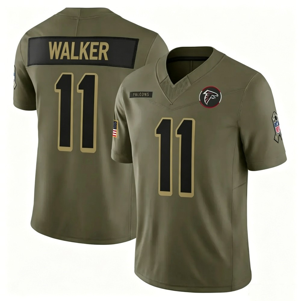 American Football Jersey | A.Falcons #11 Jalon Walker Olive 2025 Salute to Service Limited Football Stitched Jersey - image 1