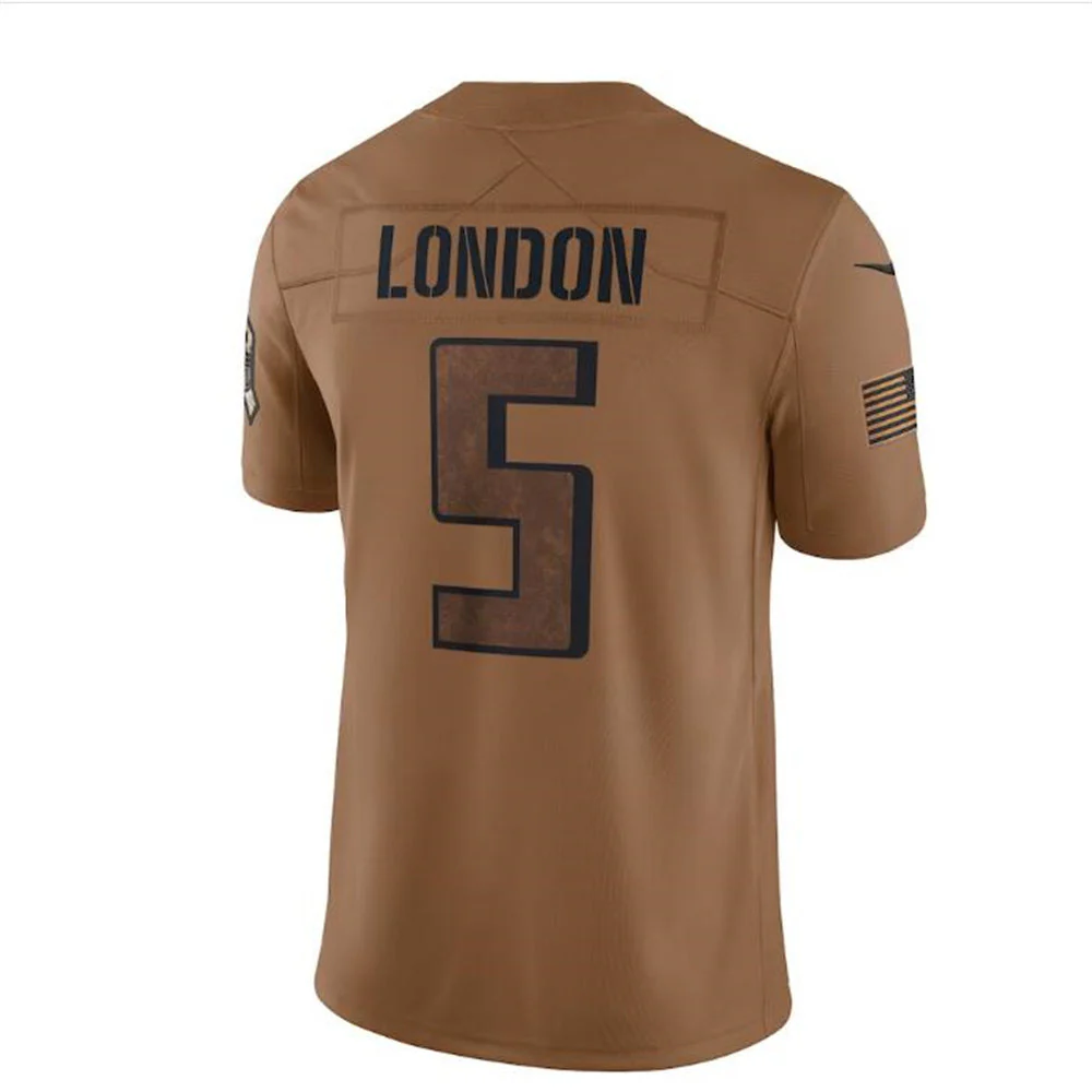 American Football Jersey | A.Falcons #5 Drake London Brown 2023 Salute To Service Limited Jersey Stitched American Football Jerseys - image 1