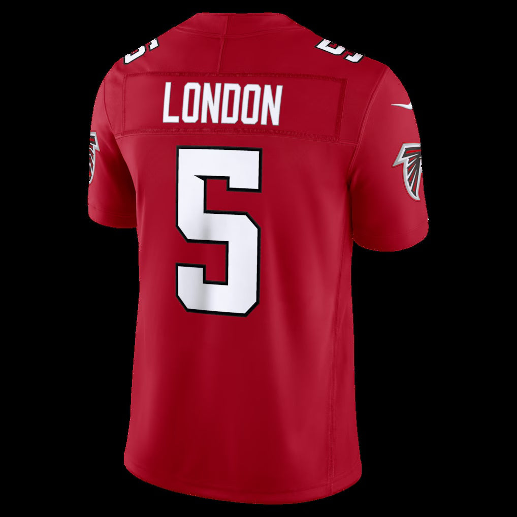 American Football Jersey | A.Falcons #5 Drake London Red Vapor F.U.S.E. Sewn Down Limited Stitched Football American Jersey - image 1