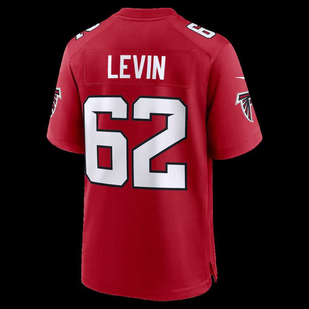 American Football Jersey | A.Falcons #62 Corey Levin Red Team Game Jersey - image 1