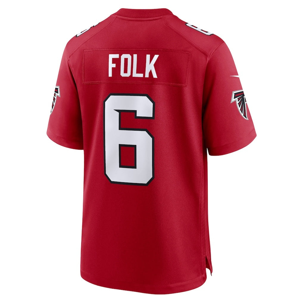 American Football Jersey | A.Falcons #6 Nick Folk Red Team Game Jersey - image 1
