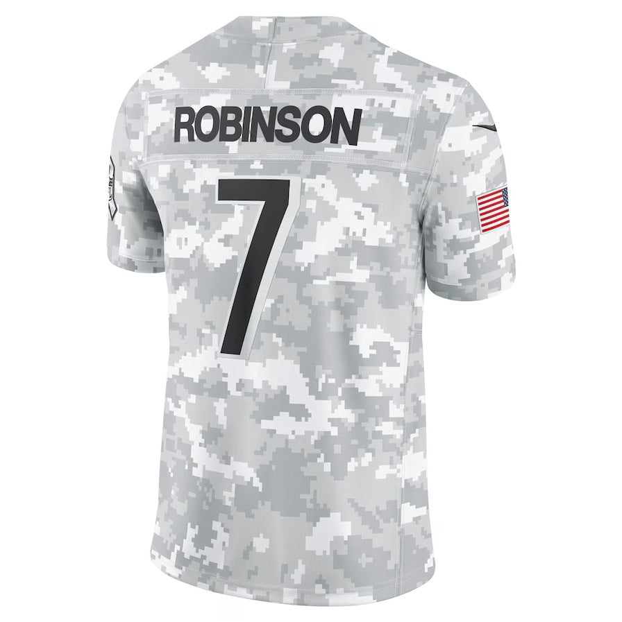 American Football Jersey | A.Falcons #7 Bijan Robinson Arctic Camo 2024 Salute to Service Limited Stitched Football American Jersey - image 1