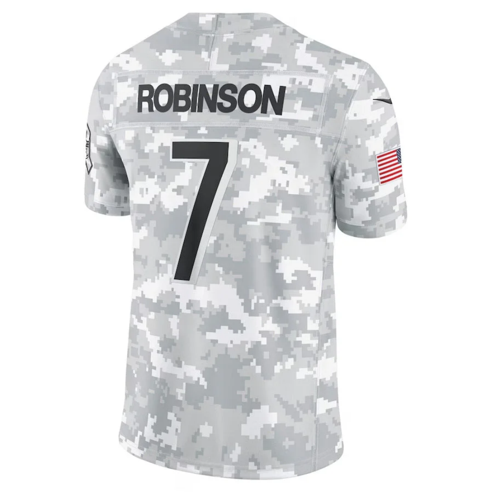 American Football Jersey | A.Falcons #7 Bijan Robinson Arctic Camo Salute to Service Limited Jersey - image 1