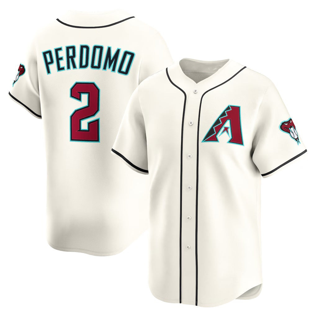 Baseball Jersey | Arizona Diamondbacks #2 Geraldo Perdomo Cream Home Limited Player - image 1