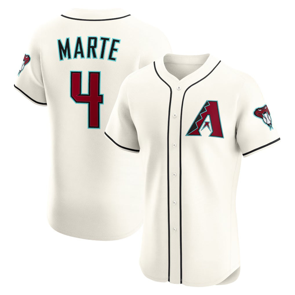 Baseball Jersey | Arizona Diamondbacks #4 Ketel Marte Cream Home - image 1