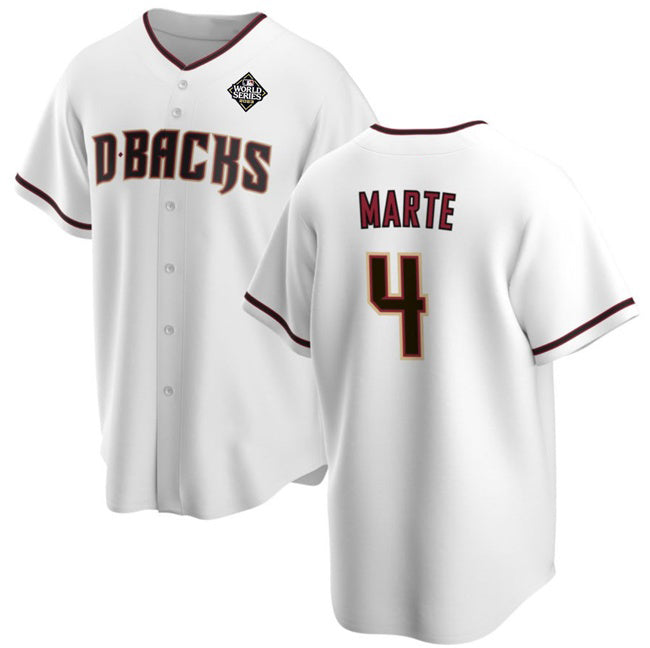 Baseball Jersey | Arizona Diamondbacks #4 Ketel Marte White 2023 World Series Stitched - image 1