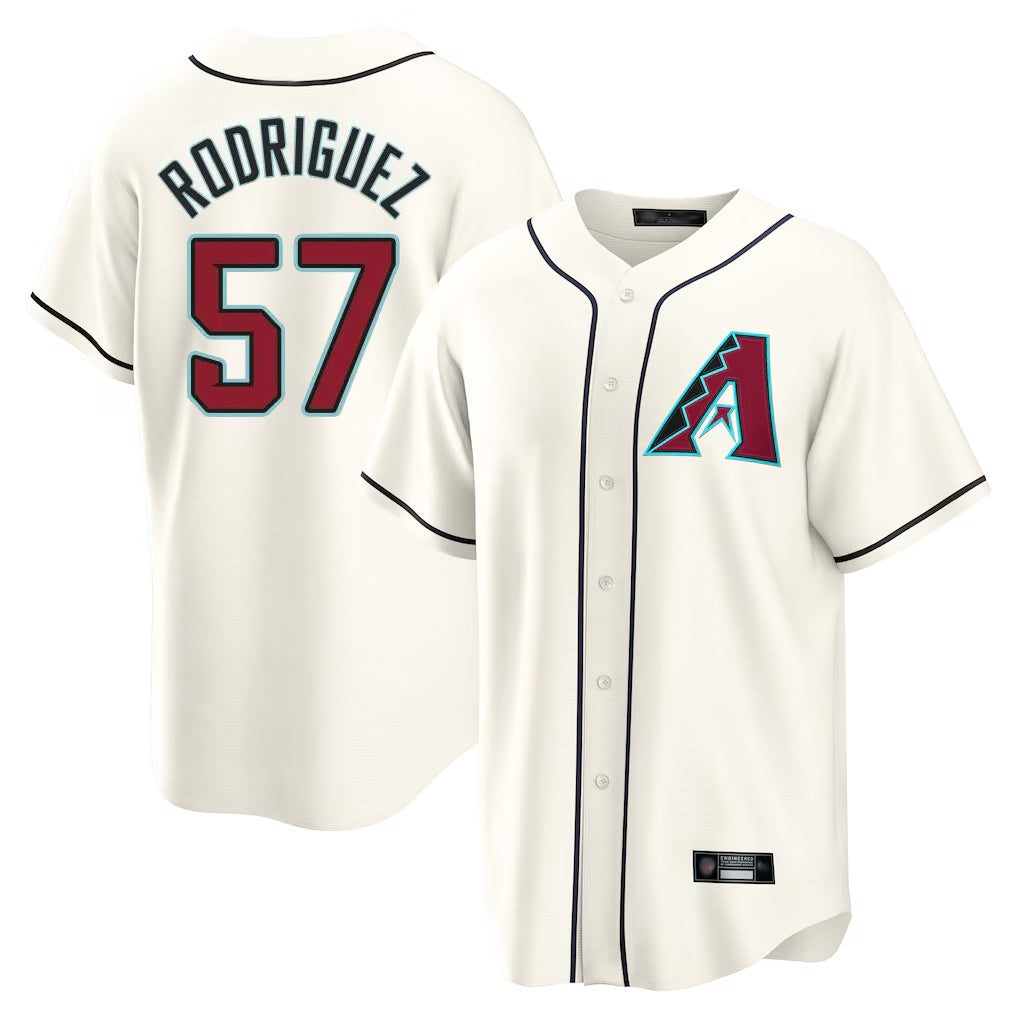 Baseball Jersey | Arizona Diamondbacks #57 Eduardo Rodriguez Player Cream Home Game Stitched - image 1