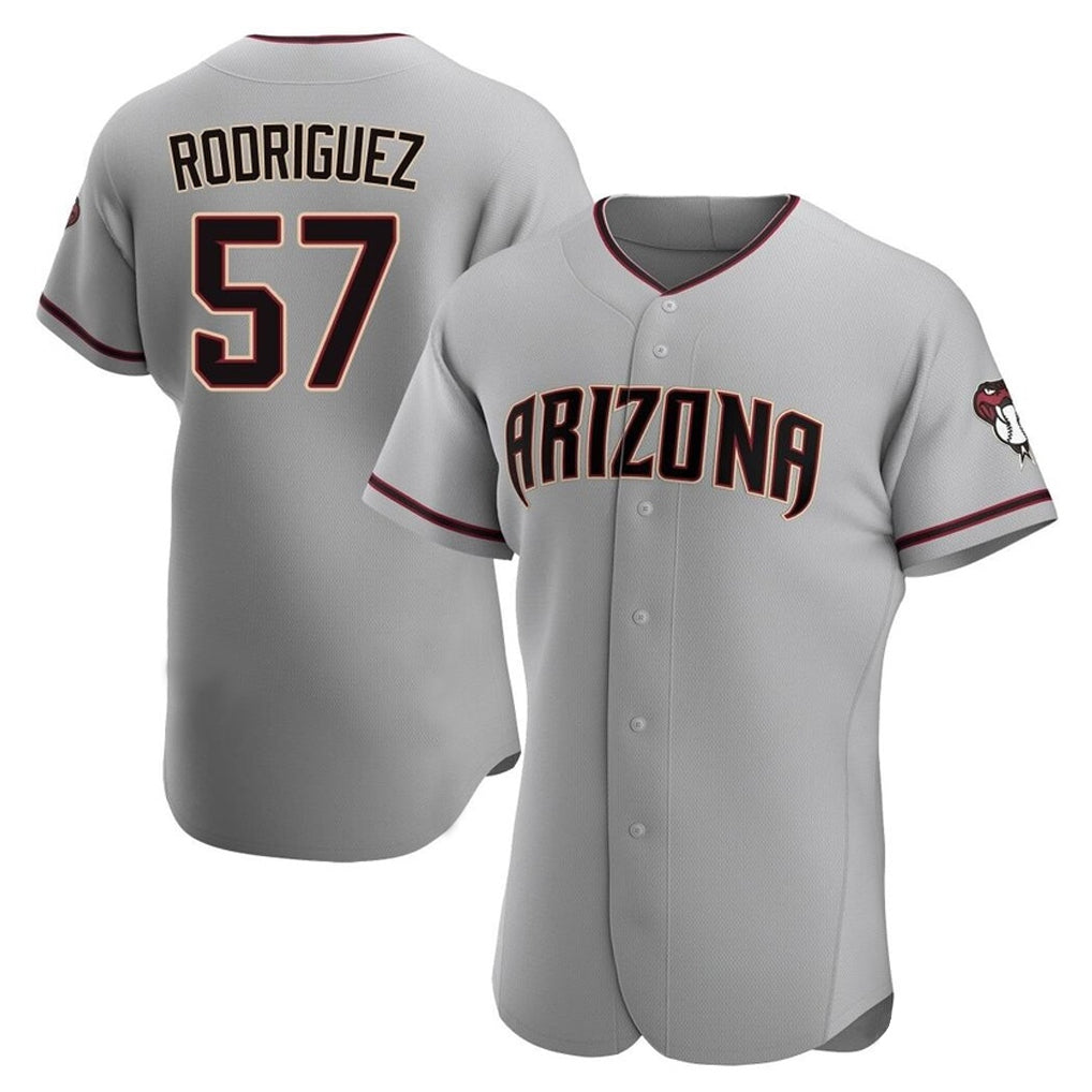 Baseball Jersey | Arizona Diamondbacks #57 Eduardo Rodriguez Player Gray Road Limited Home Game Stitched - image 1