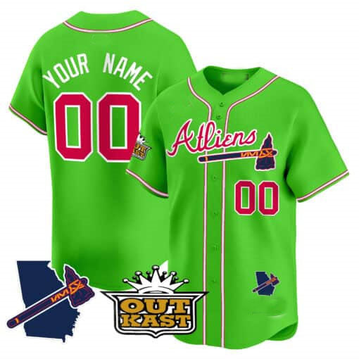 Baseball Jersey | Atlanta Braves Atliens Limited Custom Jersey V2 â€?Green - image 1
