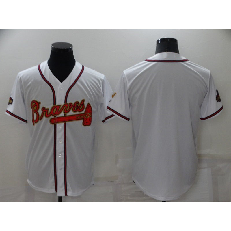 Baseball Jersey | Atlanta Braves Blank 2022 White Gold World Series Champions Program Stitched - image 1