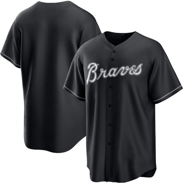Baseball Jersey | Atlanta Braves Blank Black Lights Out Limited Stitched - image 1