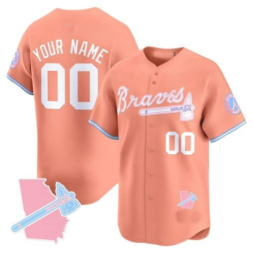 Baseball Jersey | Atlanta Braves Bubblegum Pink Limited Custom Jersey â€?Peach - image 1