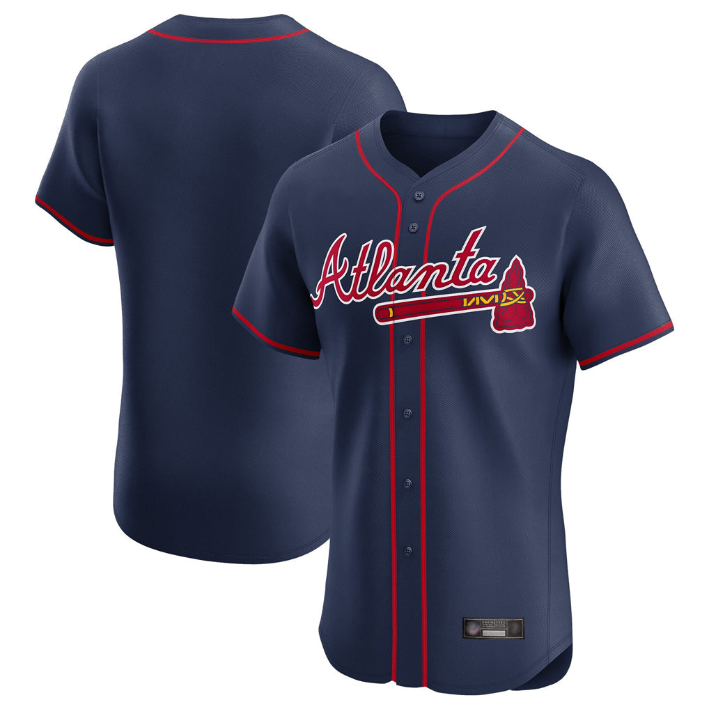 Baseball Jersey | Atlanta Braves Navy Limited Home Game Blank Player Stitched - image 1