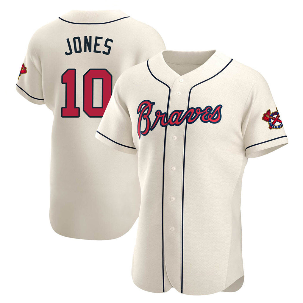 Baseball Jersey | Atlanta Braves #10 Chipper Jones Player Cream Limited Home Game Stitched - image 1