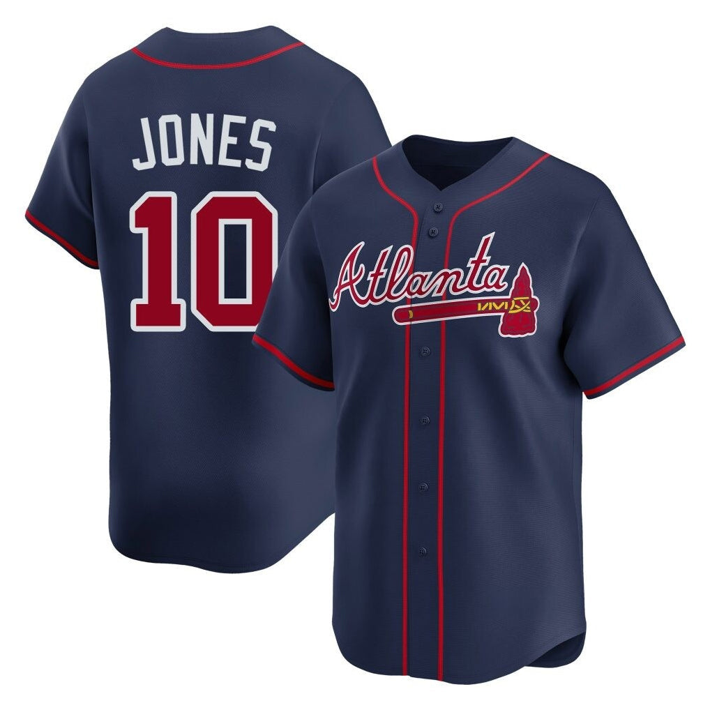 Baseball Jersey | Atlanta Braves #10 Chipper Jones Player Navy Limited Home Game Stitched - image 1