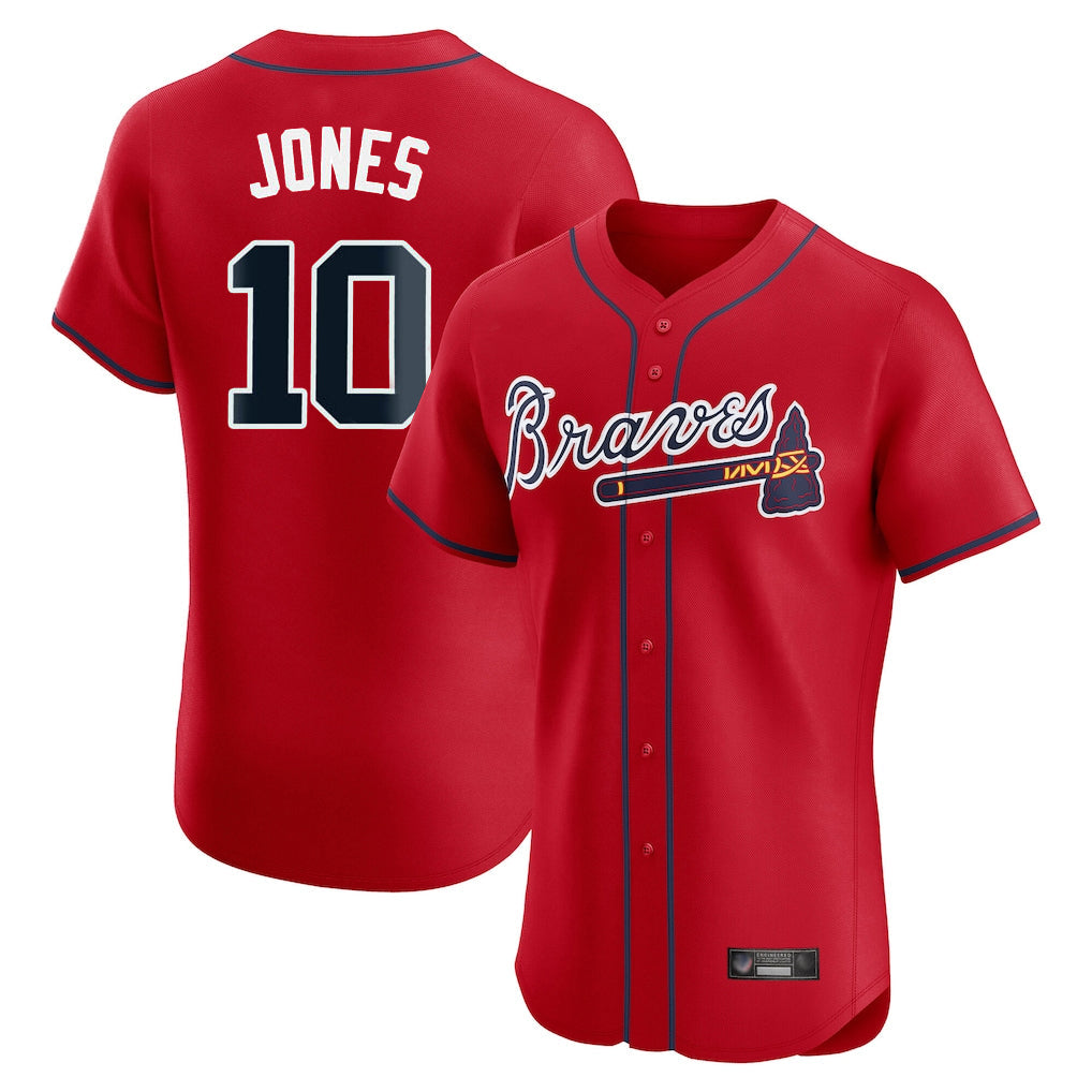 Baseball Jersey | Atlanta Braves #10 Chipper Jones Player Red Limited Home Game Stitched - image 1