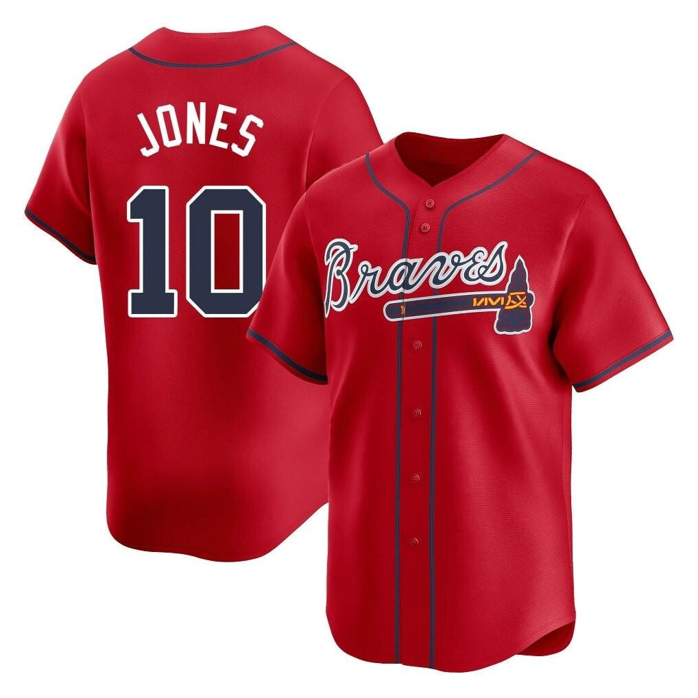 Baseball Jersey | Atlanta Braves #10 Chipper Jones Player Red Limited Home Game Stitched - image 1