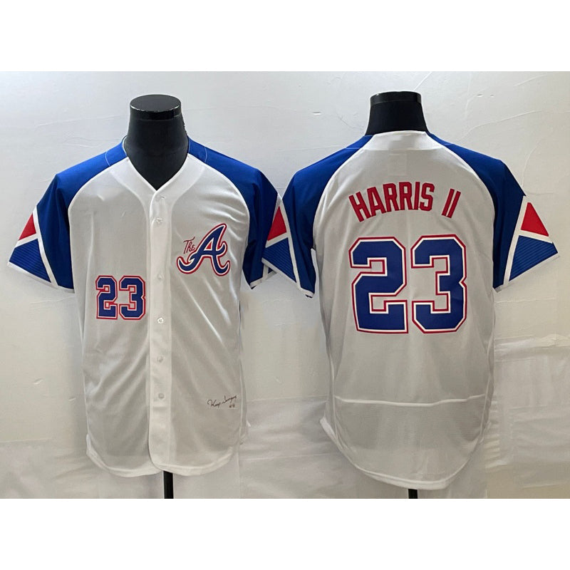 Baseball Jersey | Atlanta Braves #23 Michael Harris II Number White 2023 City Connect Stitched - image 1