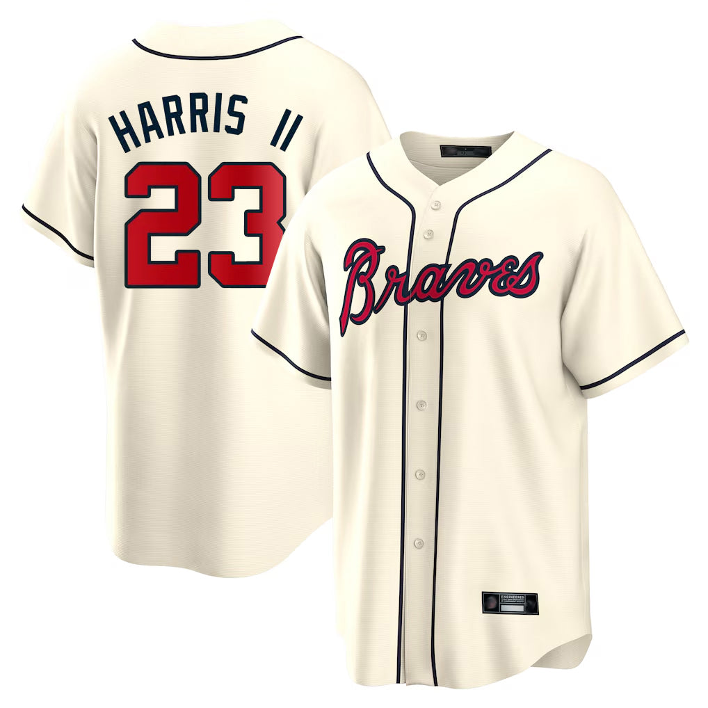 Baseball Jersey | Atlanta Braves #23 Michael Harris II Player Cream Home Game Stitched - image 1