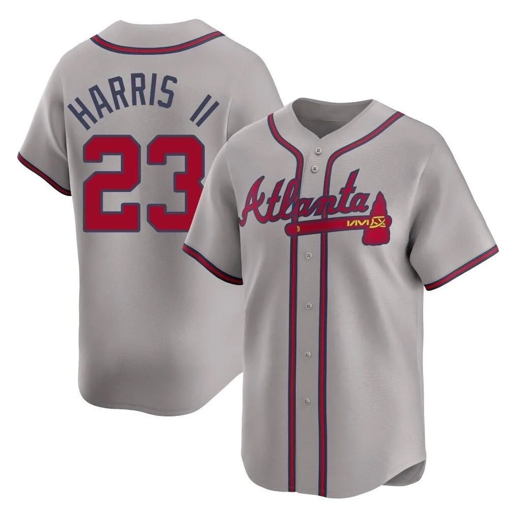 Baseball Jersey | Atlanta Braves #23 Michael Harris II Player Gray Limited Home Game Stitched - image 1