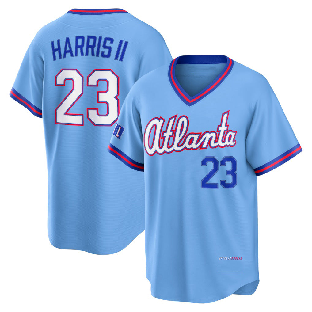 Baseball Jersey | Atlanta Braves #23 Michael Harris II Powder Blue 2026 City Connect Stadium - image 1