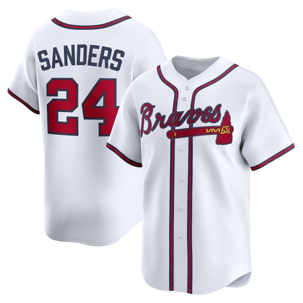 Baseball Jersey | Atlanta Braves #24 Deion Sanders White Limited Player - image 1