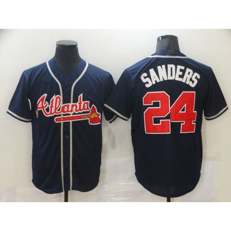 Baseball Jersey | Atlanta Braves #24 Deion Sanders Blue Game - image 1