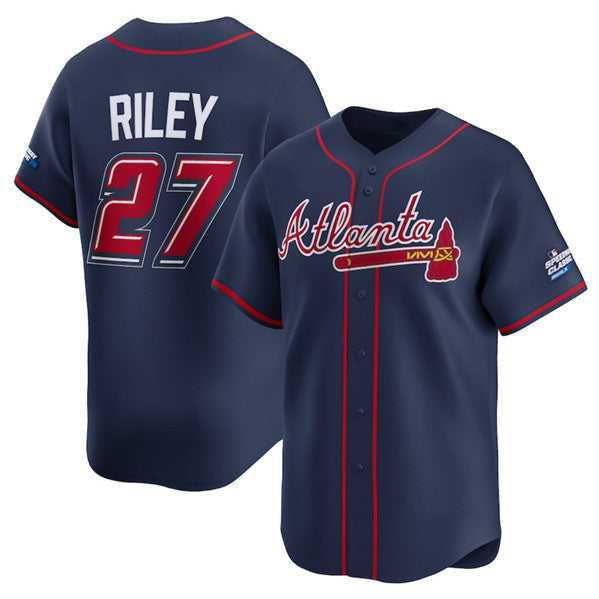 Baseball Jersey | Atlanta Braves #27 Austin Riley Navy 2025 Speedway Classic Alternate Limited Stitched - image 1