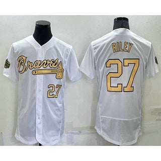 Baseball Jersey | Atlanta Braves #27 Austin Riley Number White 2022 All Star Stitched Flex - image 1