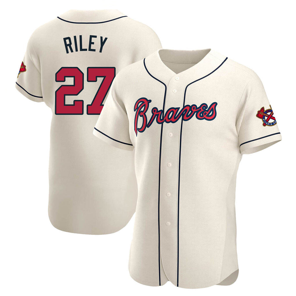 Baseball Jersey | Atlanta Braves #27 Austin Riley Player Cream Limited Home Game Stitched - image 1