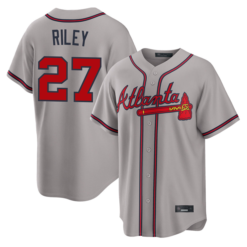 Baseball Jersey | Atlanta Braves #27 Austin Riley Player Gray Home Game Stitched - image 1
