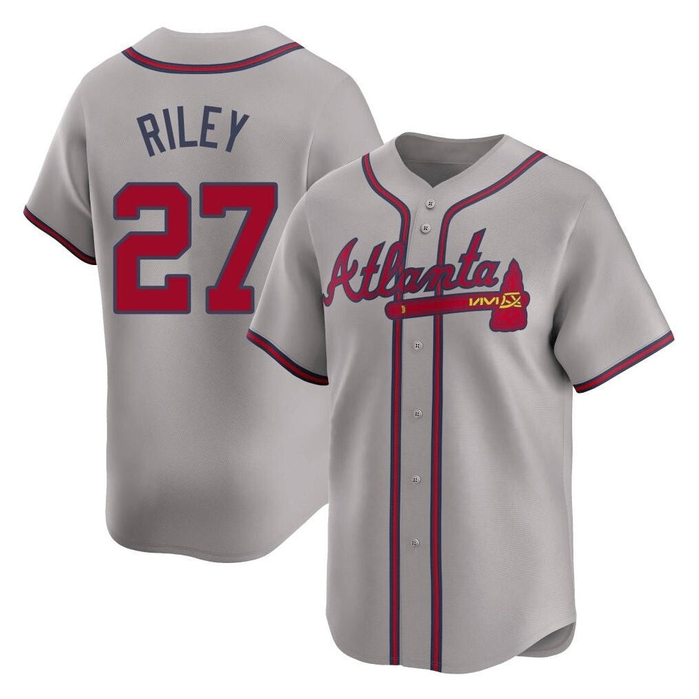 Baseball Jersey | Atlanta Braves #27 Austin Riley Player Gray Limited Home Game Stitched - image 1