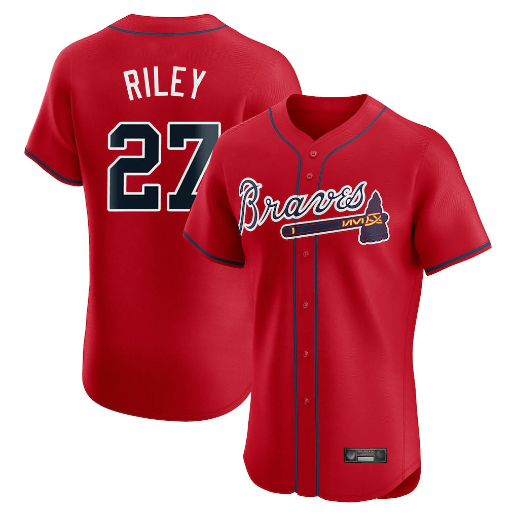 Baseball Jersey | Atlanta Braves #27 Austin Riley Player Red Limited Home Game Stitched - image 1