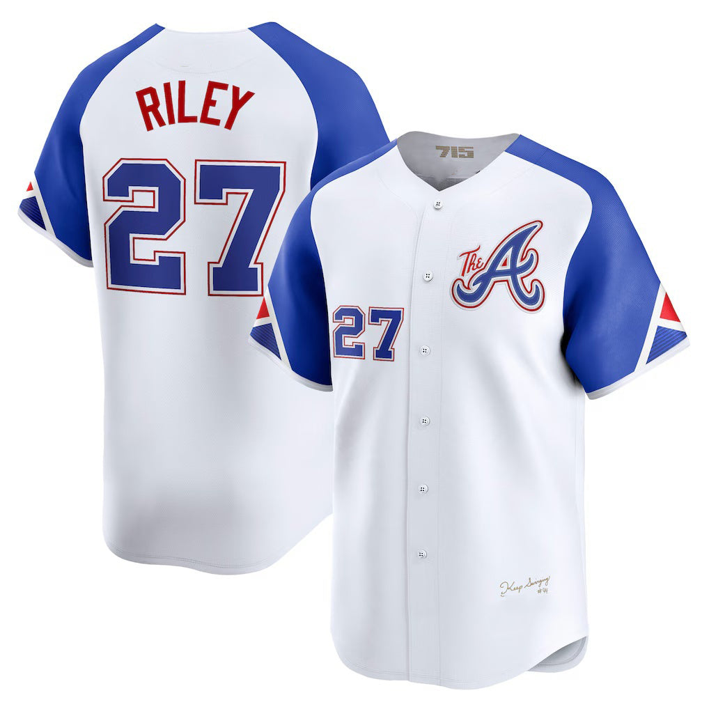 Baseball Jersey | Atlanta Braves #27 Austin Riley White City Connect Limited Player - image 1