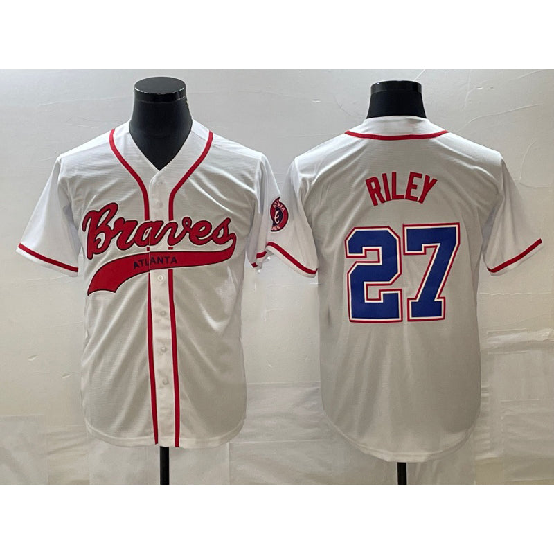 Baseball Jersey | Atlanta Braves #27 Austin Riley White With Patch Stitched - image 1