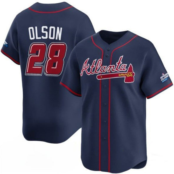 Baseball Jersey | Atlanta Braves #28 Matt Olson Navy 2025 Speedway Classic Alternate Limited Stitched - image 1