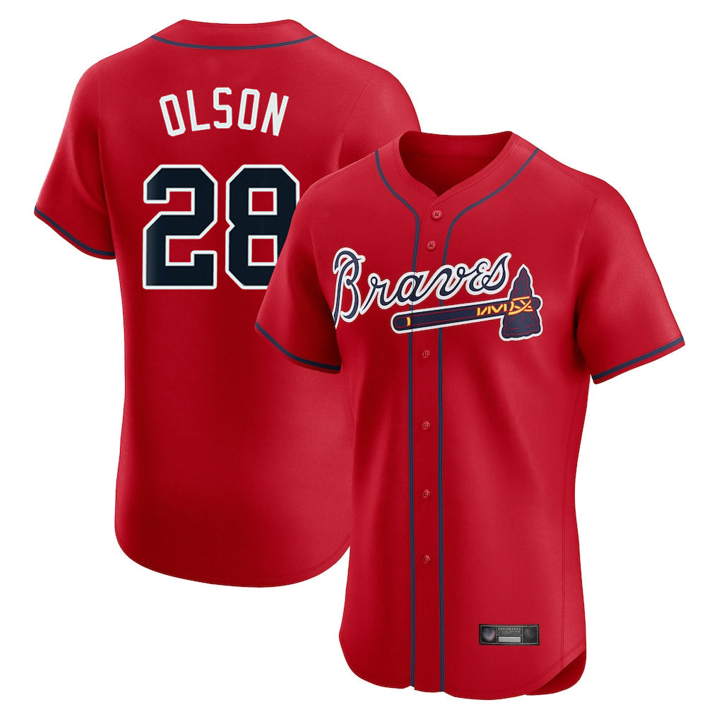 Baseball Jersey | Atlanta Braves #28 Matt Olson Player Red Limited Home Game Stitched - image 1